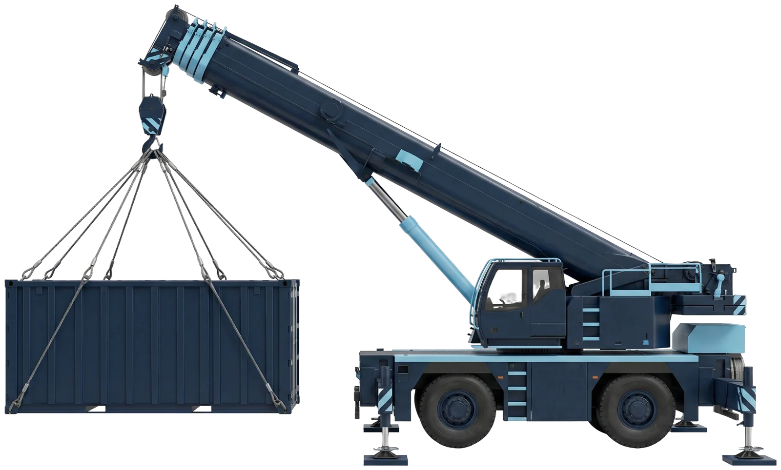 Crane handling cargo at a freight terminal
